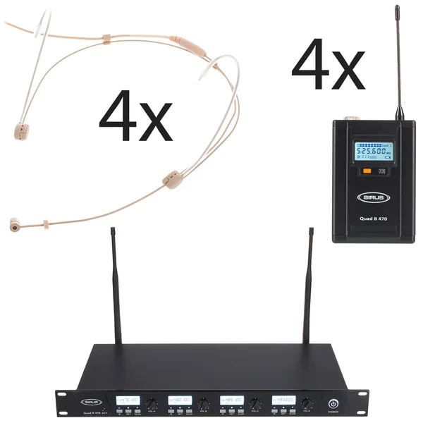 Location Sirus Quad R/4B : ensemble 4 micros serre-tête sans fil UHF en Mayenne